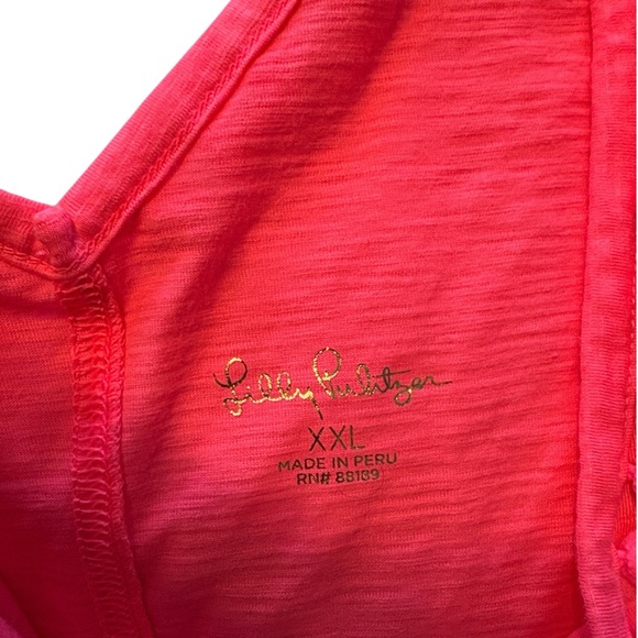Lilly Pulitzer Gigi Top XXL Love Potion Pink Tank Top Pom Pom Prep Coastal NWT - Picture 8 of 10